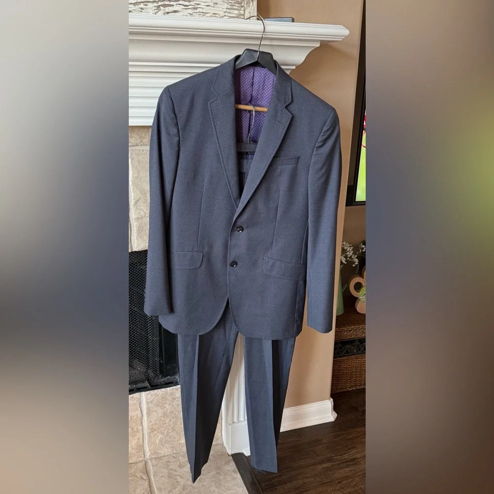 Ted Baker Men's Classic Charcoal Dark Gray Suit Jacket Pants London Endurance